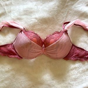 Adore Me 34D Pink Lace Princess Push-Up Bra